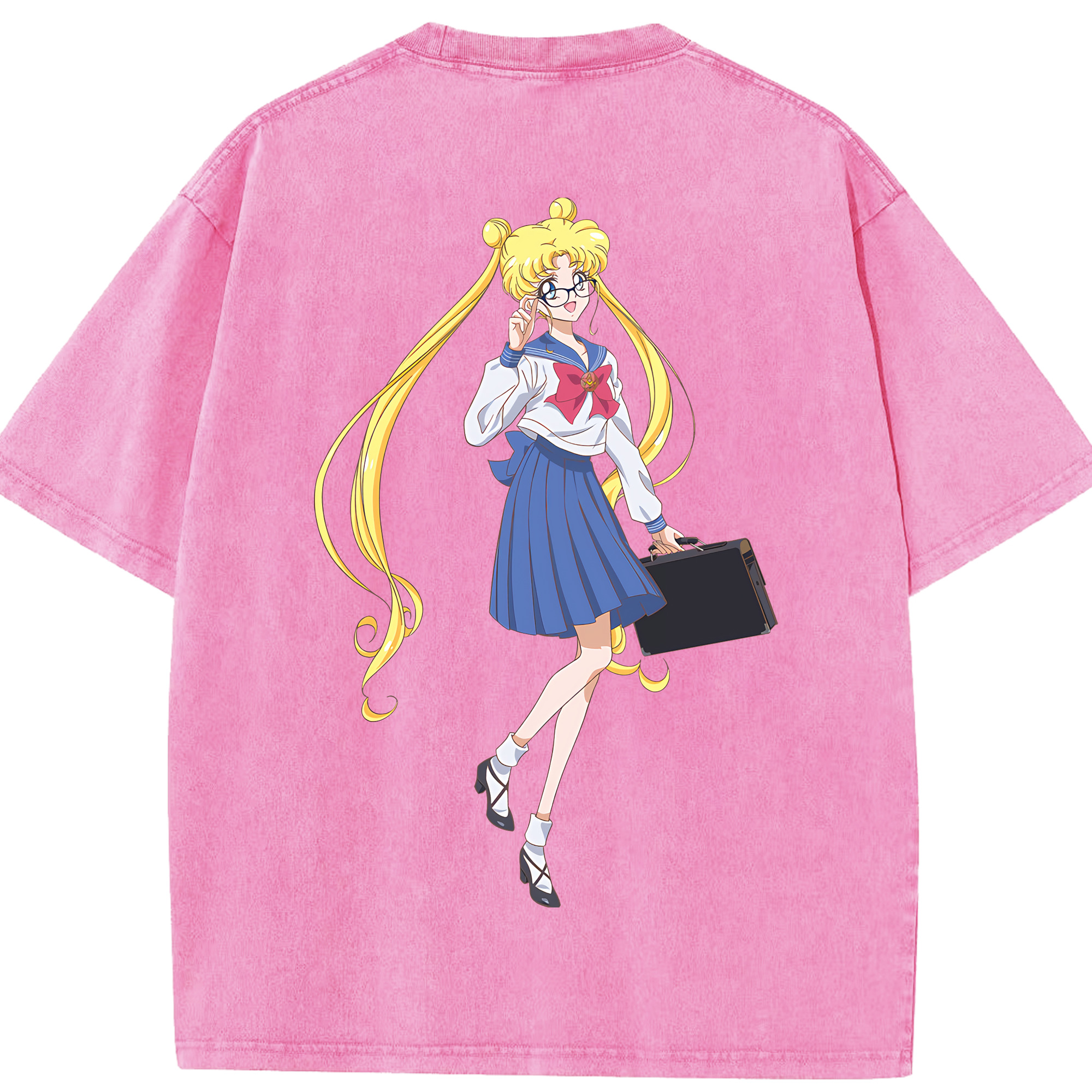 （画像用） 美少女戦士セーラームーン 愛野 美奈子 あいの みなこ Sailor Moon Aino Minako 綿100% ヴィンテージ風 半袖Tシャツ（背面プリント）